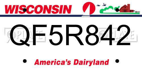 QF5R842 Wisconsin License Plate