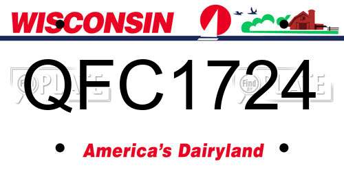 QFC1724 Wisconsin License Plate