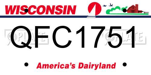 QFC1751 Wisconsin License Plate