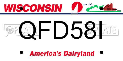 QFD58I Wisconsin License Plate
