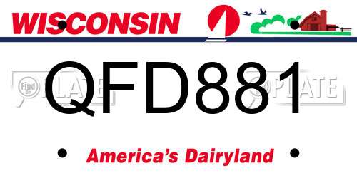 QFD881 Wisconsin License Plate
