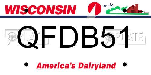 QFDB51 Wisconsin License Plate