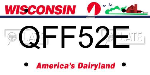 QFF52E Wisconsin License Plate