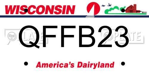 QFFB23 Wisconsin License Plate