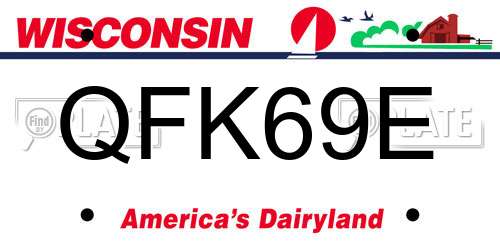 QFK69E Wisconsin License Plate