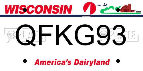 QFKG93 Wisconsin License Plate