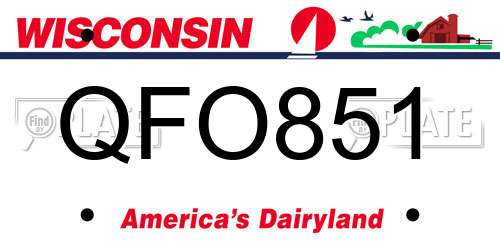 QFO851 Wisconsin License Plate