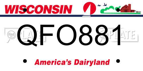 QFO881 Wisconsin License Plate