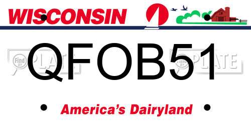QFOB51 Wisconsin License Plate