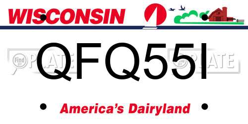 QFQ55I Wisconsin License Plate