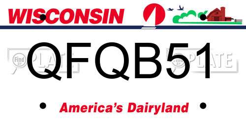 QFQB51 Wisconsin License Plate