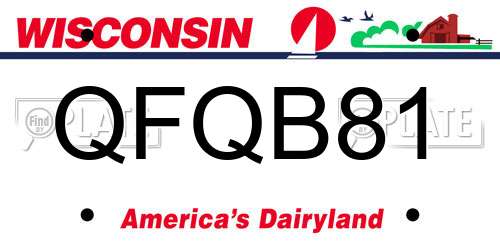 QFQB81 Wisconsin License Plate