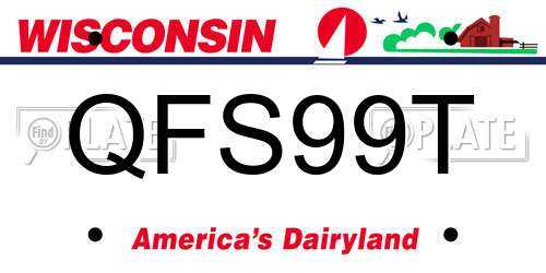 QFS99T Wisconsin License Plate