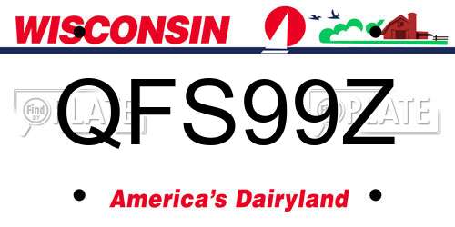 QFS99Z Wisconsin License Plate