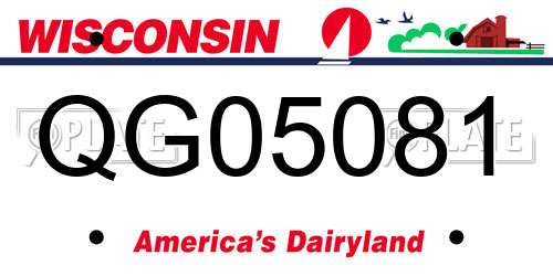 QG05081 Wisconsin License Plate