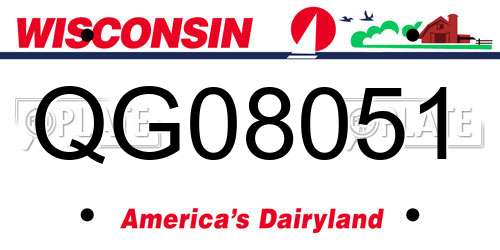 QG08051 Wisconsin License Plate