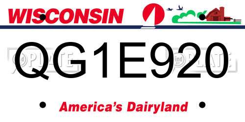 QG1E920 Wisconsin License Plate