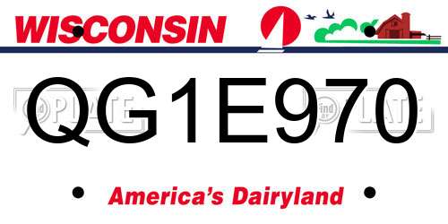 QG1E970 Wisconsin License Plate