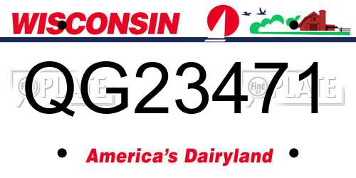 QG23471 Wisconsin License Plate