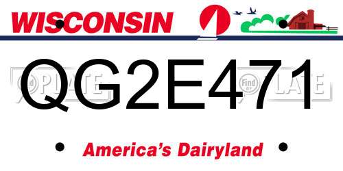 QG2E471 Wisconsin License Plate