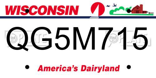 QG5M715 Wisconsin License Plate