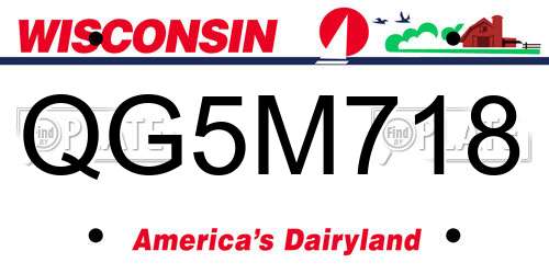 QG5M718 Wisconsin License Plate