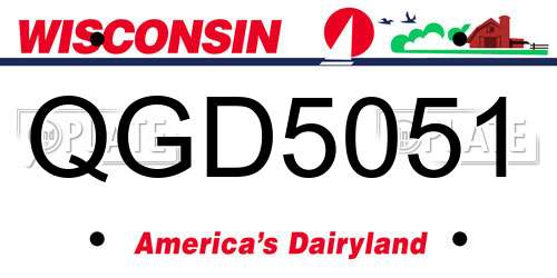 QGD5051 Wisconsin License Plate
