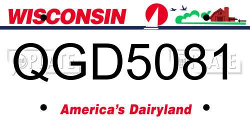 QGD5081 Wisconsin License Plate