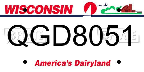 QGD8051 Wisconsin License Plate