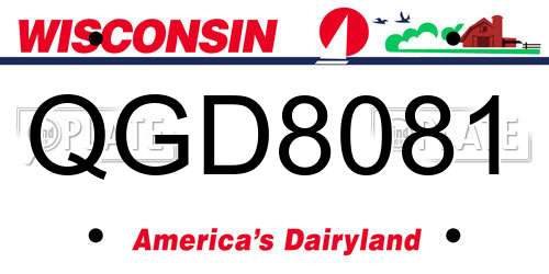 QGD8081 Wisconsin License Plate