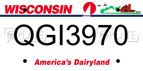 QGI3970 Wisconsin License Plate