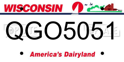 QGO5051 Wisconsin License Plate
