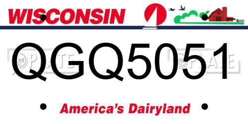QGQ5051 Wisconsin License Plate