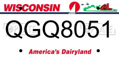QGQ8051 Wisconsin License Plate