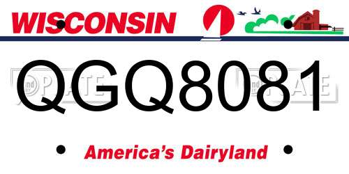 QGQ8081 Wisconsin License Plate