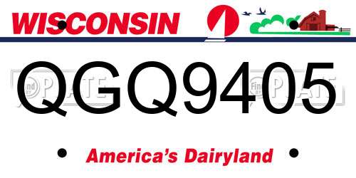 QGQ9405 Wisconsin License Plate