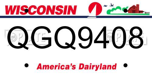 QGQ9408 Wisconsin License Plate