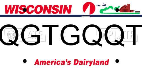 QGTGQQT Wisconsin License Plate