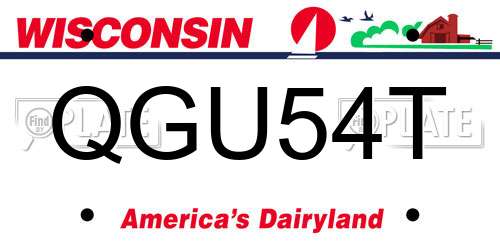 QGU54T Wisconsin License Plate