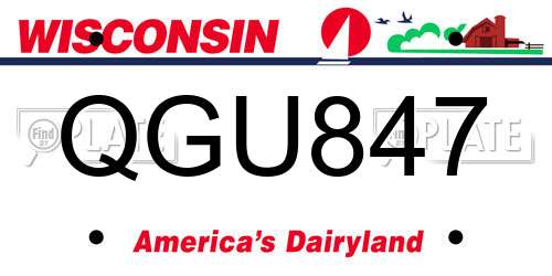 QGU847 Wisconsin License Plate