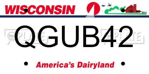 QGUB42 Wisconsin License Plate