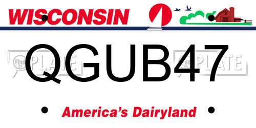 QGUB47 Wisconsin License Plate