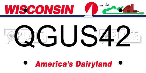 QGUS42 Wisconsin License Plate