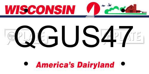 QGUS47 Wisconsin License Plate