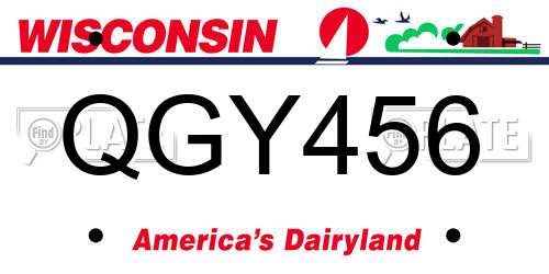 QGY456 Wisconsin License Plate