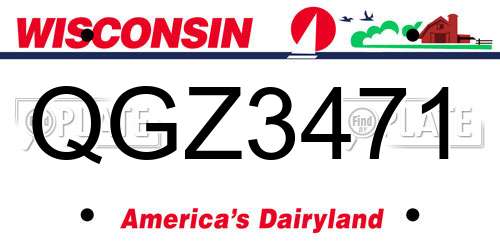 QGZ3471 Wisconsin License Plate