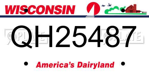 QH25487 Wisconsin License Plate
