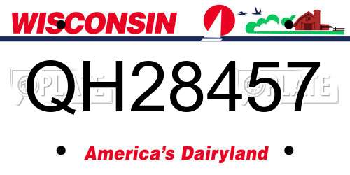 QH28457 Wisconsin License Plate
