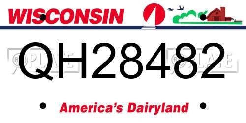 QH28482 Wisconsin License Plate