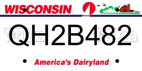 QH2B482 Wisconsin License Plate